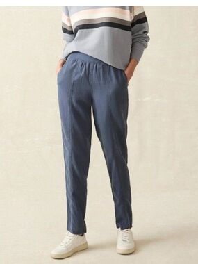 Faherty Arlie Linen Blend Tapered Leg Pants Boho Lagenlook